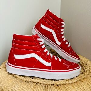 Iconic Vans Sk8-Hi High-Top Sneakers - Red Men’s 9 / Women’s 10.5